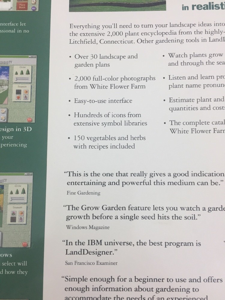 Land Designer 3D Version 4.0 (CD-ROM, 1996, Computer Software)