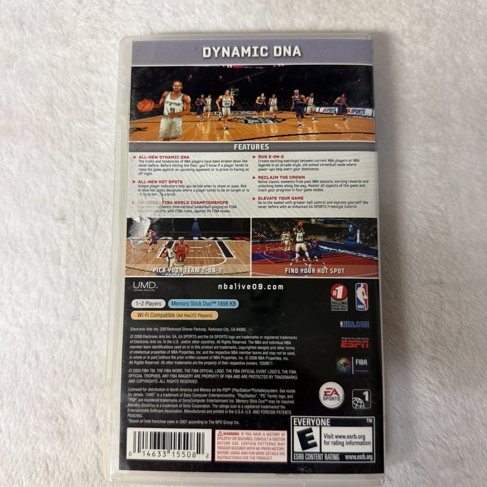 NBA Live 09 PSP Case and Insert only