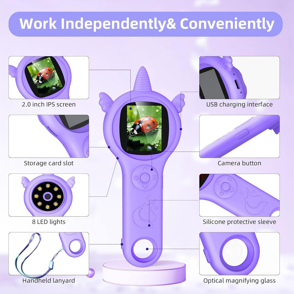 Kids Microscope - Mini Pocket Handheld Microscope for Toddlers-Educational Scien