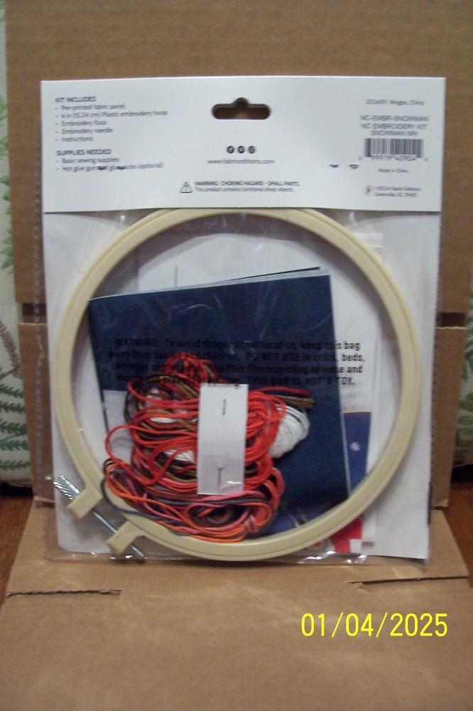 Snowman Embroidery Kit - New in Package