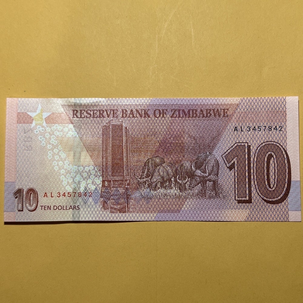 Zimbabwe 10 Dollars Current Uncirculated Banknote - Dated 2020 - New Issue