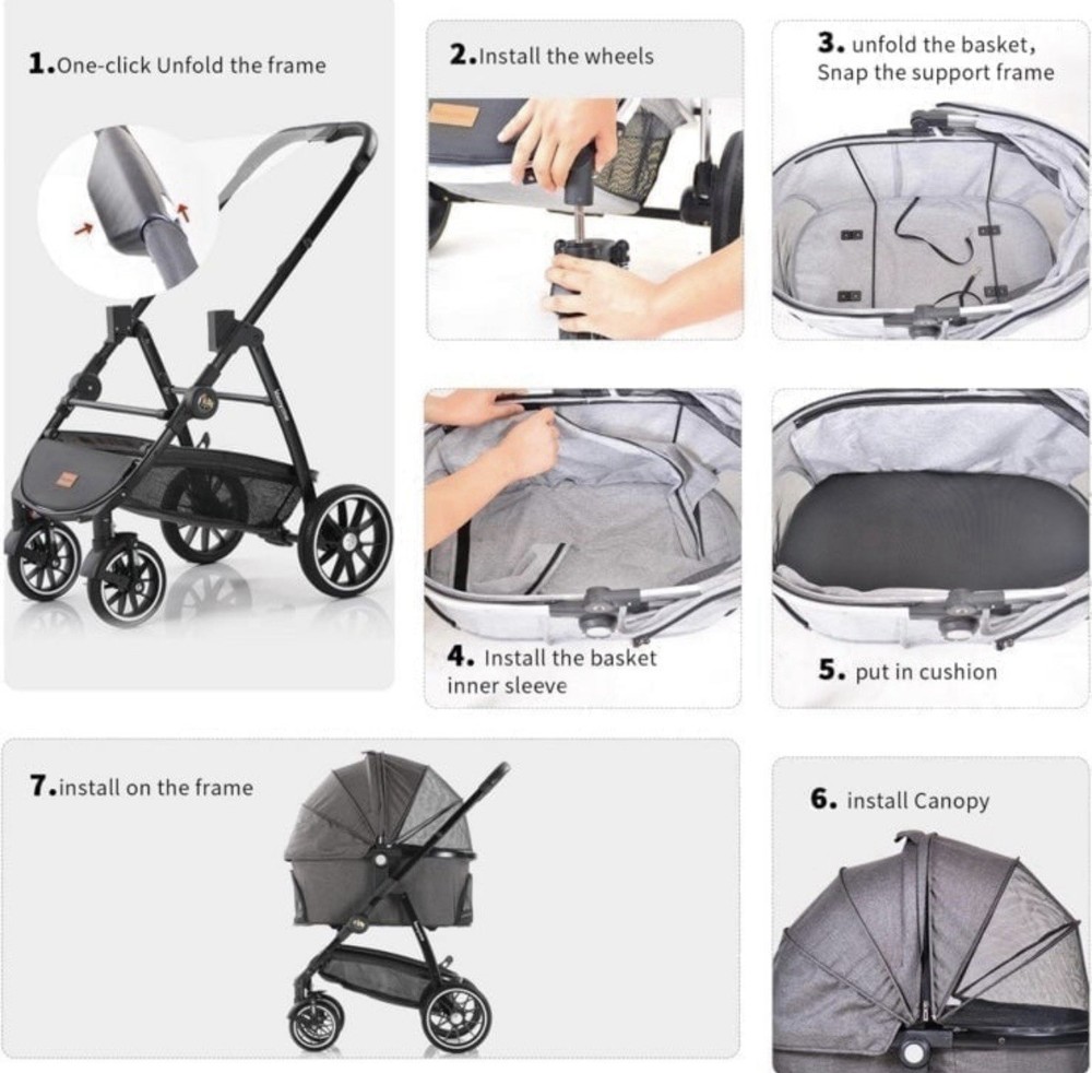 Kenyone Pet Stroller (Removable Cabin Model C510)