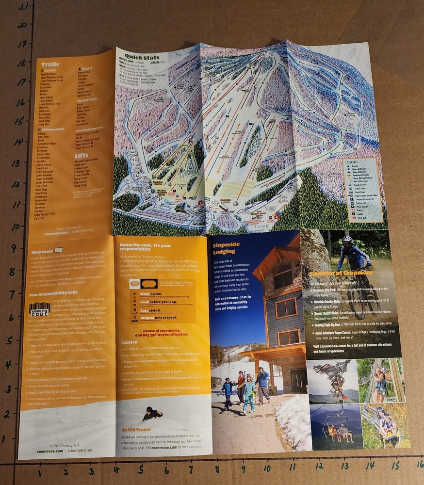 1960'S CRANMORE SKIMOBILE TRAIL MAP BROCHURES(2 DIFF.) PLUS 4 CURRENT TRAIL MAPS
