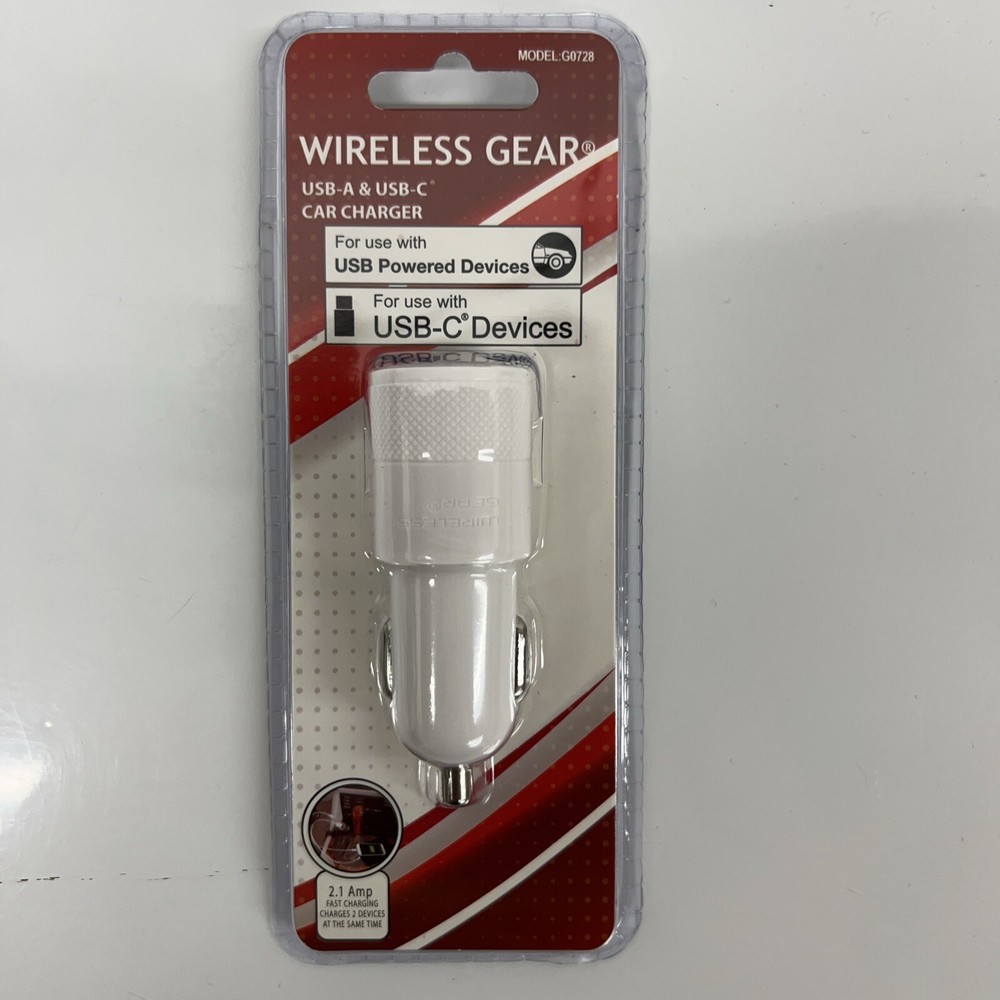 Wireless Gear USB-A & USB-C Car Charger 2 Pack