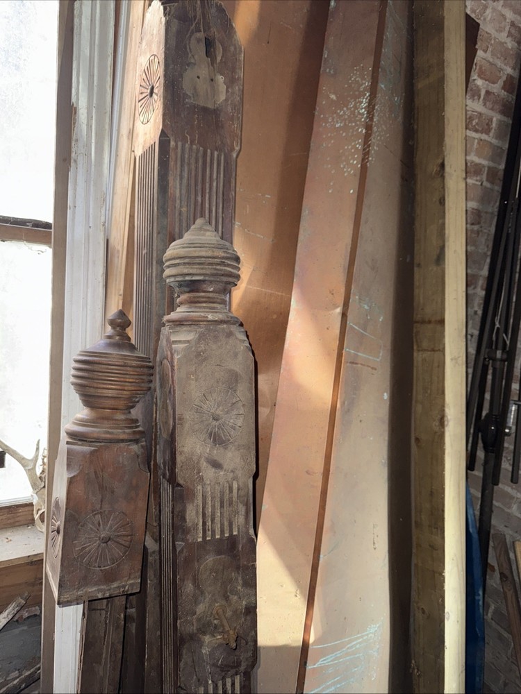 3 Antique Mahogony Newel Posts