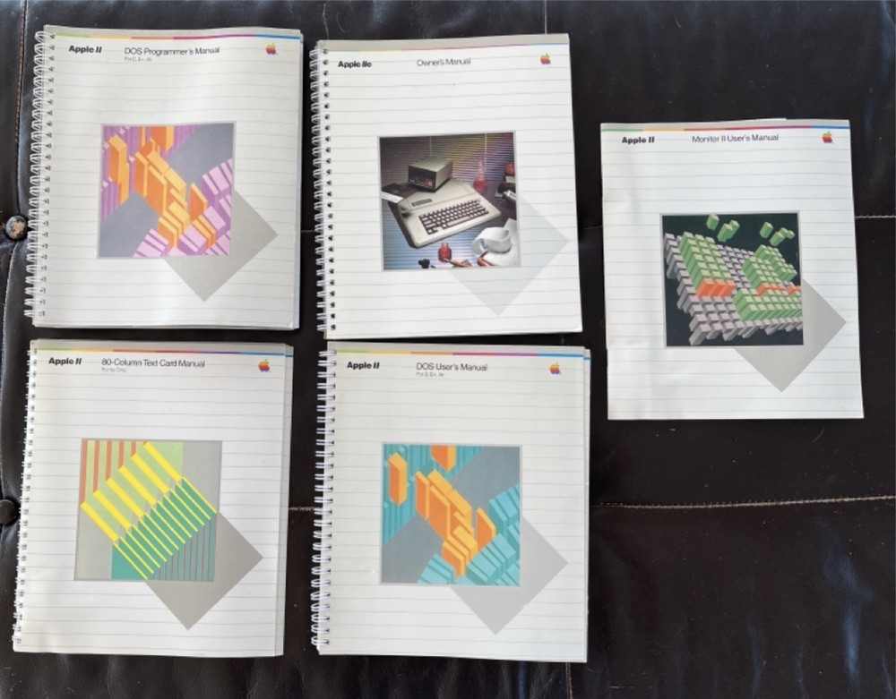 Apple //e Manuals Set 1983 Owner's Programmer's DOS User's Books
