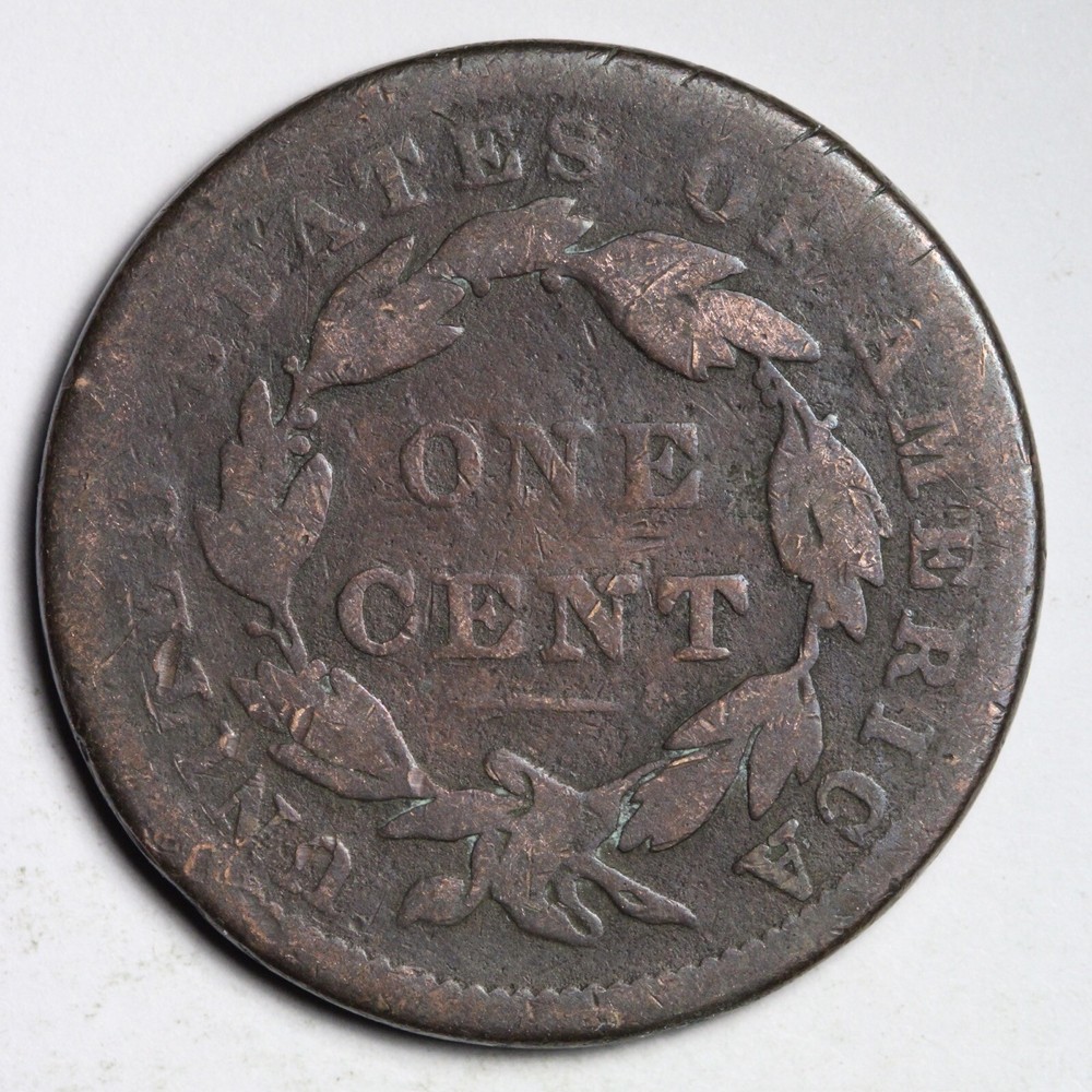 1838 Coronet Head Large Cent CHOICE VG E209 RCH