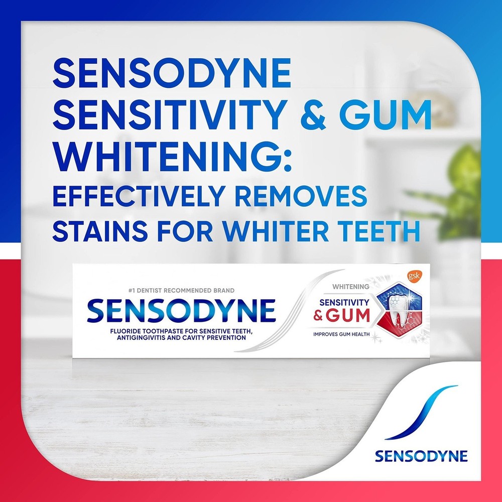 Sensodyne Sensitivity & Gum Whitening Toothpaste, Toothpaste for Sensitive...