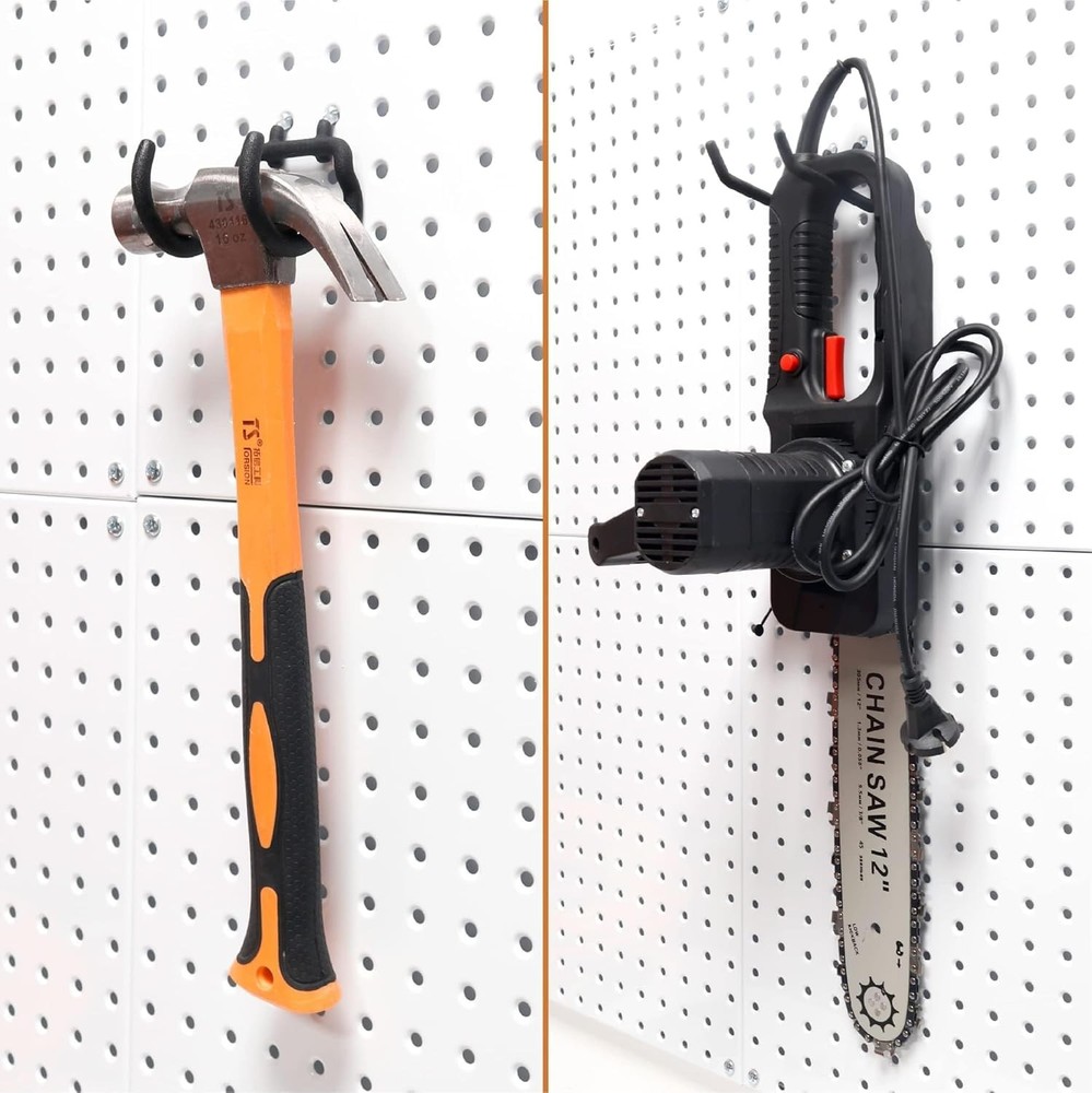 10-Pack Heavy Duty Pegboard Hooks for Power Tools - Garage Storage Solution
