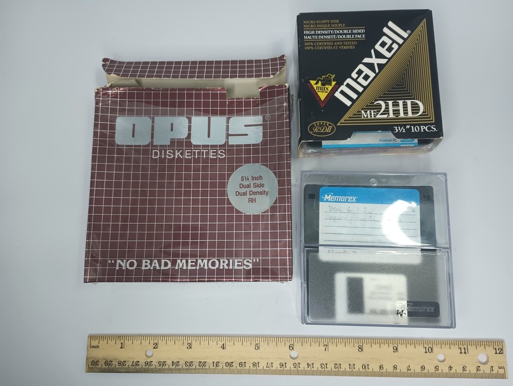 lot of vintage computer disk