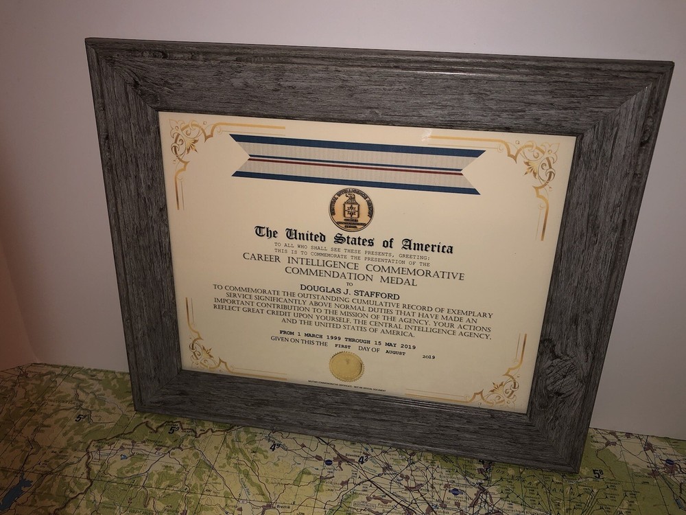 CIA - CAREER COMMENDATION COMMEMORATIVE MEDAL CERTIFICATE Type-1