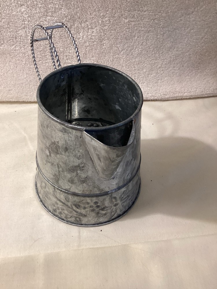 Mini Galvanized Watering Can Vintage Small 4.5 X 4.5 X 3