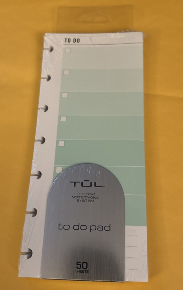 TUL Discbound Notebook Task Pad, To Do  3" x 7-1/2", 50 Sheets, Mint