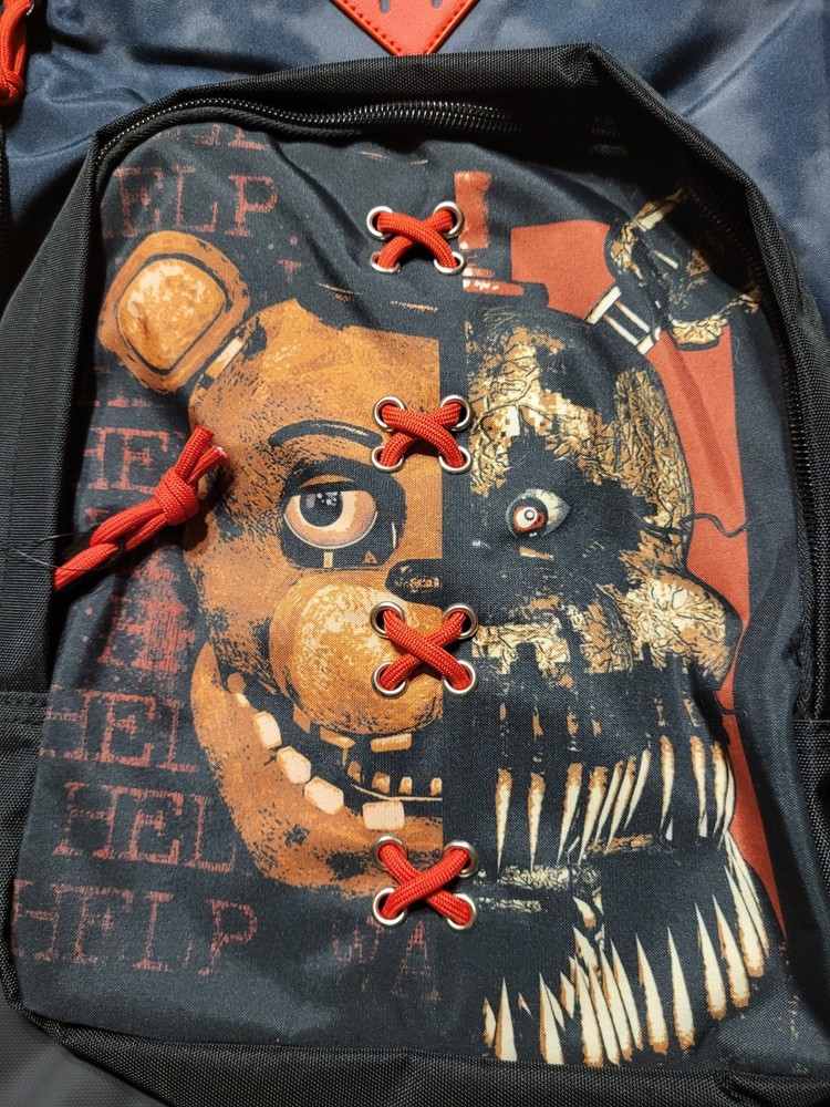 Five Nights At Freddy's Split Face Rectangular Backpack Bookbag GITD Bioworld