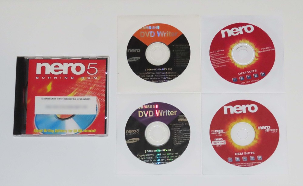 NERO Burning ROM / NERO Expres OEM Suite (Several Versions) By AHEAD Software