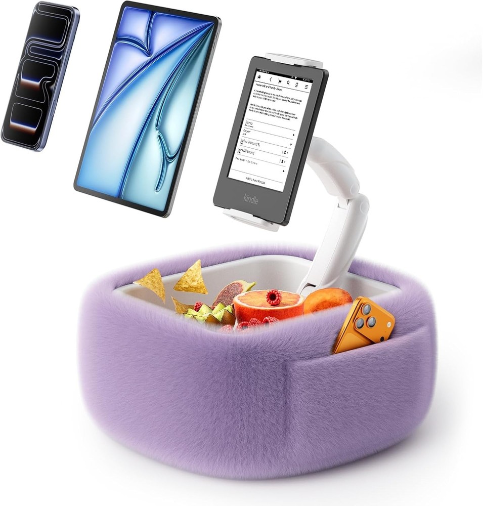 Plush Lap Tablet Holder with Snack Compartment