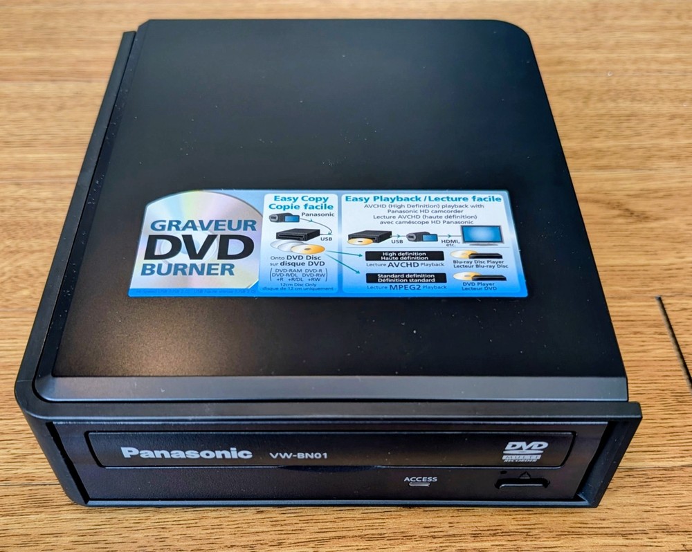 Panasonic VW-BN01 External DVD Burner Complete With Manual, AC Adapter, Box EUC