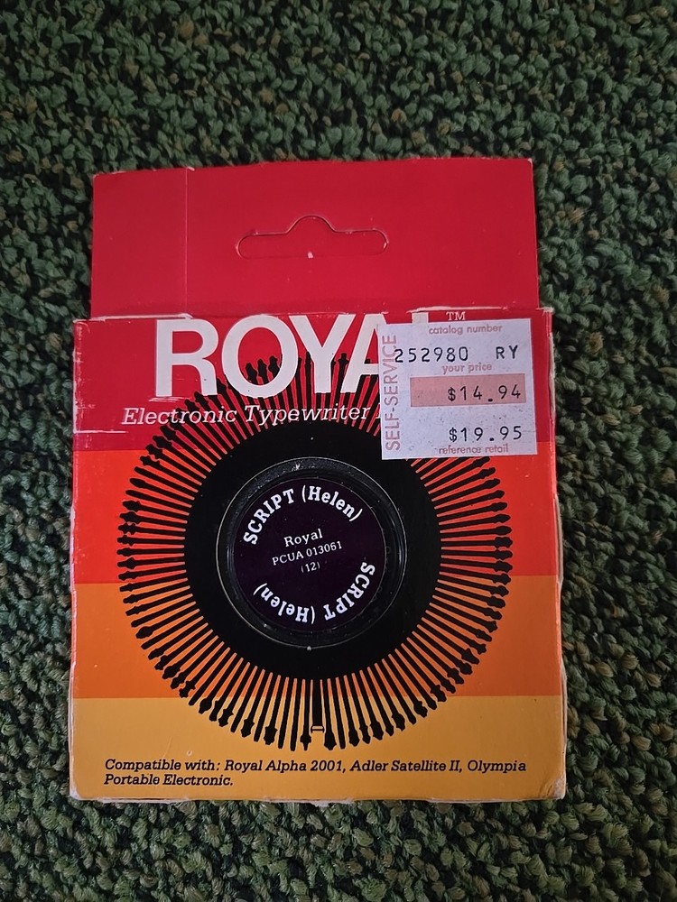Electronic Typewriter Royal Printwheel Script (Helen)