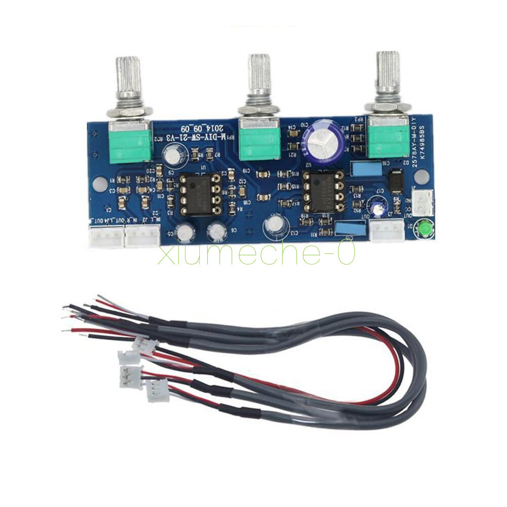 DC 12V-24V Low-pass Filter NE5532 Subwoofer 2.1CH/Pre-Amplifier Preamp Board