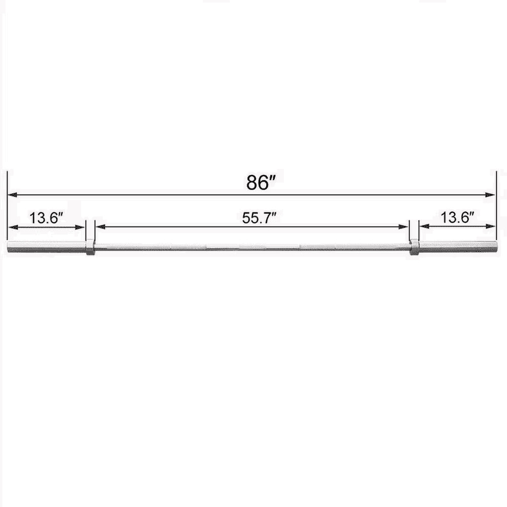 Renwick 7ft Chrome Olympic Barbell Bar, Silver