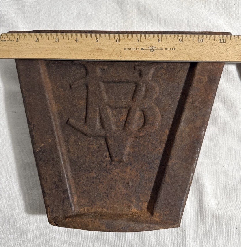 PAIR - Rare Antique Van Brunt/John Deere Cast Iron Implement End Caps