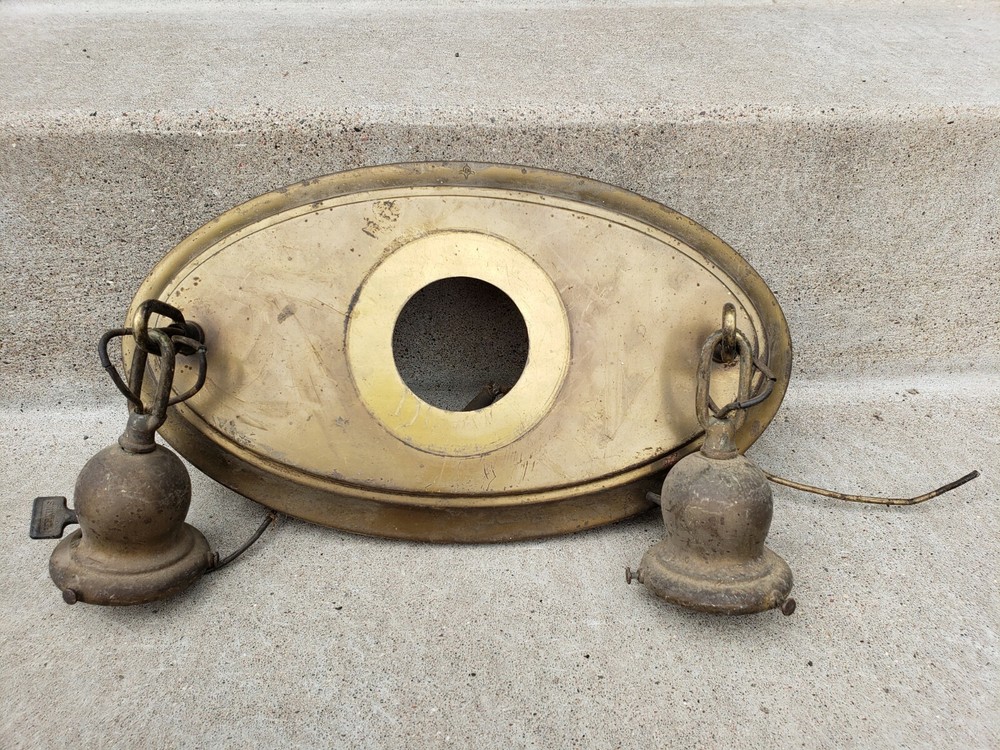 Vintage / Antique Victorian Ceiling Light 2 Lights Electric