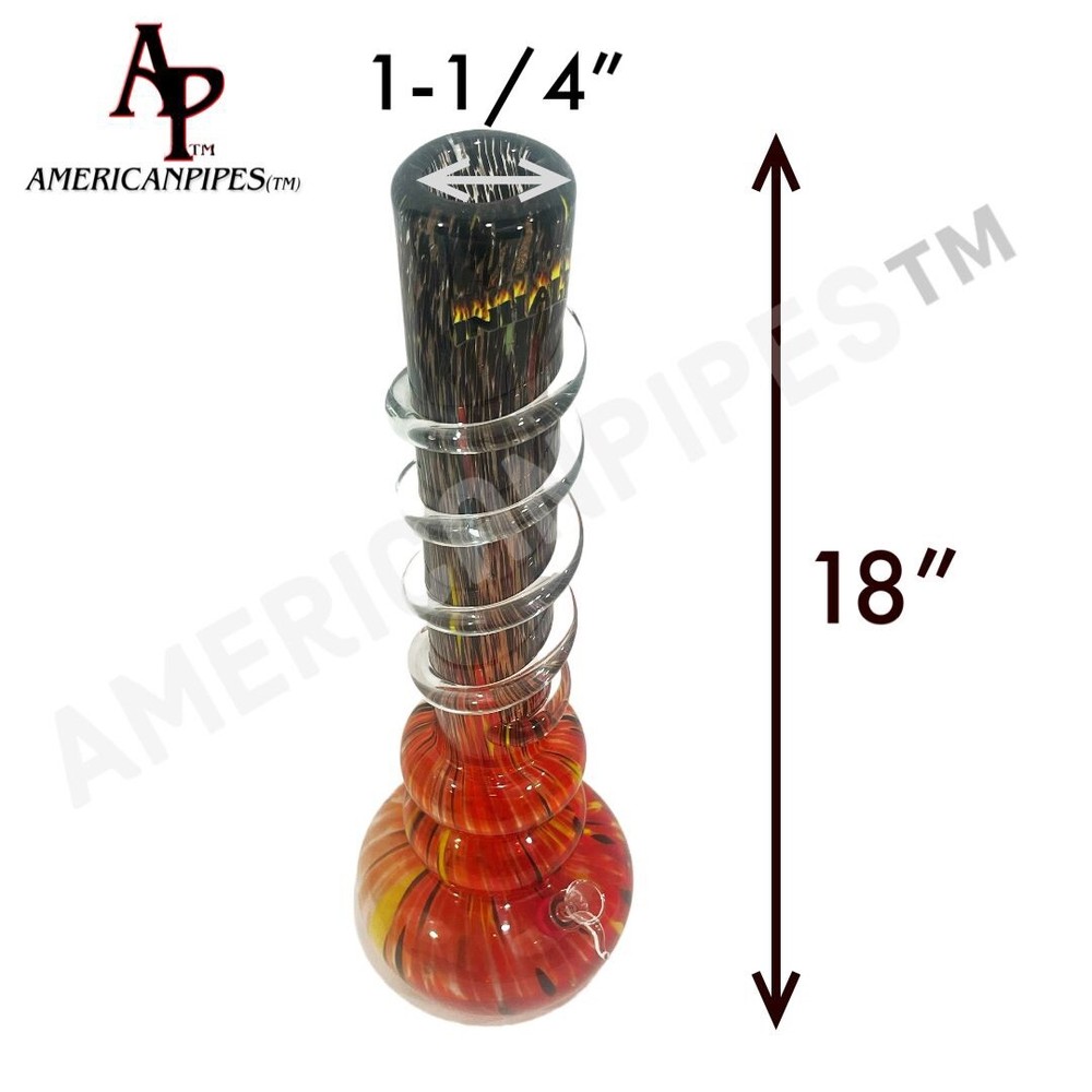 INHALE®️18" HEAVY DUTY SOFT GLASS  WITH A GLASS PULL STEM