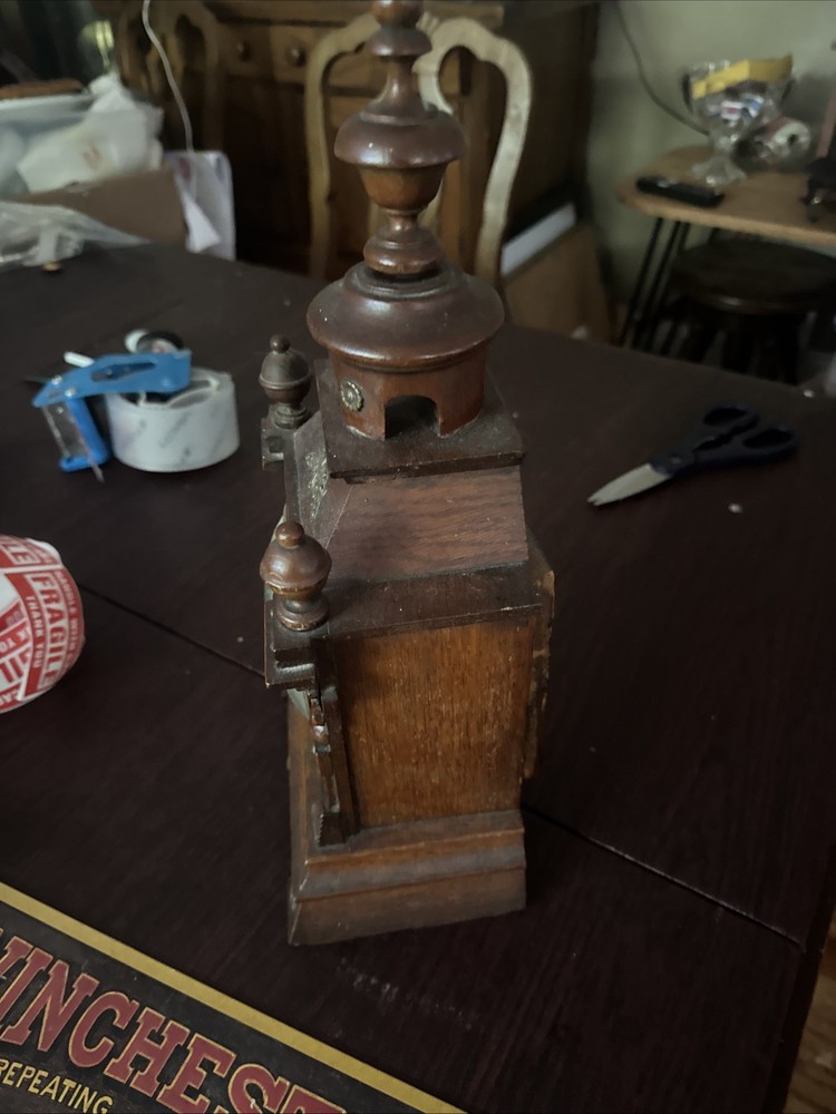 Vintage Wooden Desk Clock (Working)