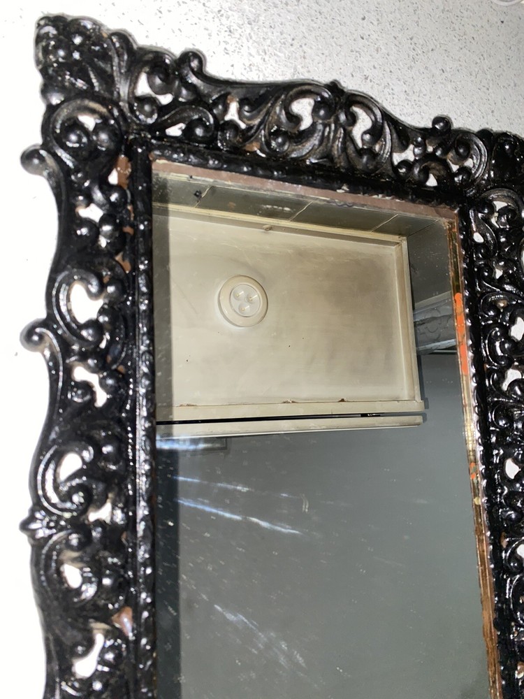 Vtg Ornate Mcm Mirror Molded Plastic Frame Gothic
