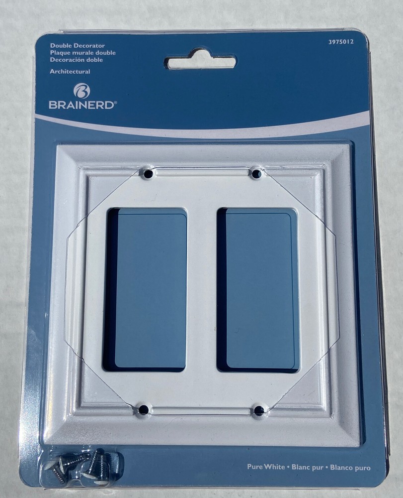 Brainerd / Allen + Roth - Architectural Double Decorator Wall Plate, Pure White