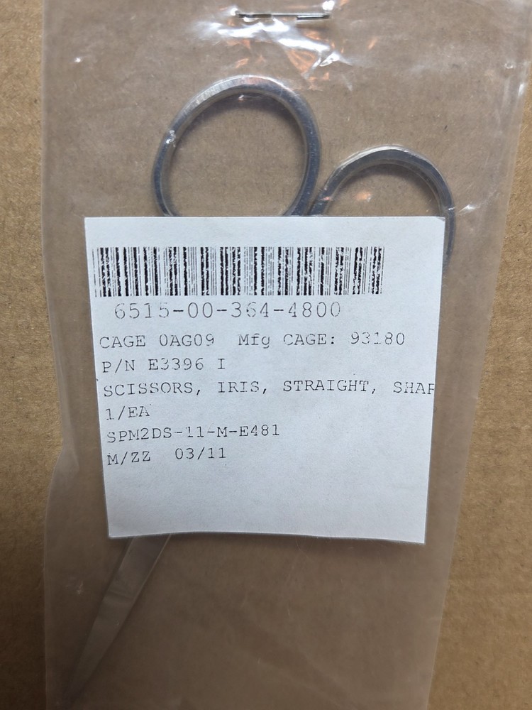 New Iris Surgical Straight Pointed Scissors Part Number #E3396-I