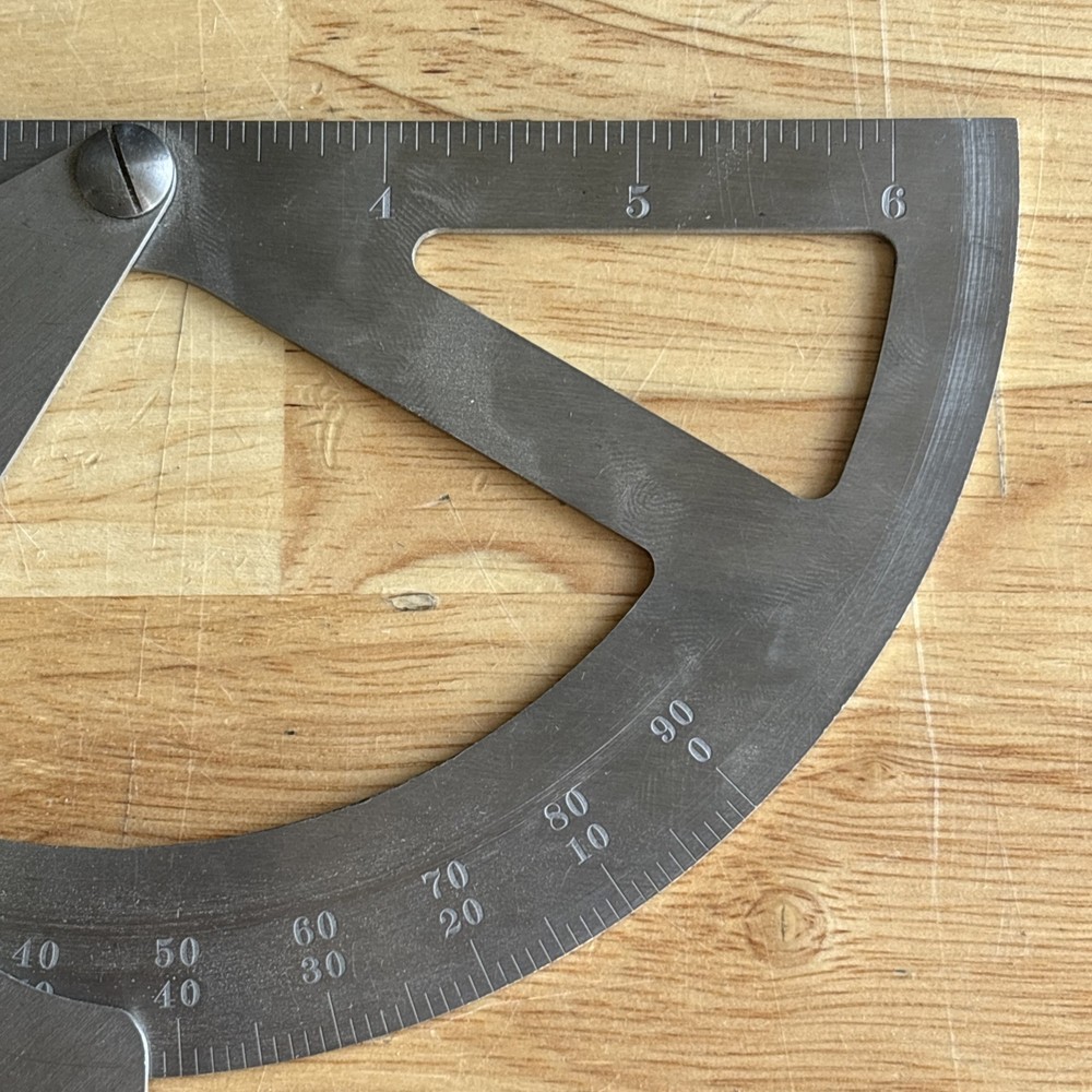 Starrett Draftsman Protractor No. 361 Machining Drafting Engineering Vtg USA
