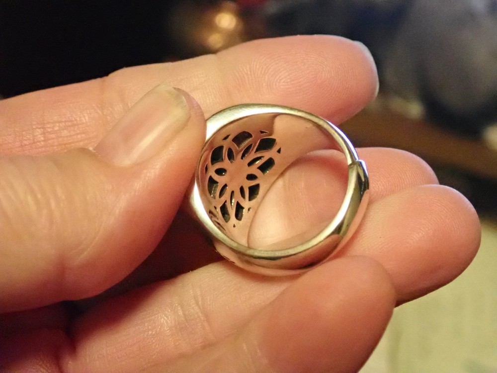 Mens Yin Yang Spinner Sterling Silver Ring adjustable