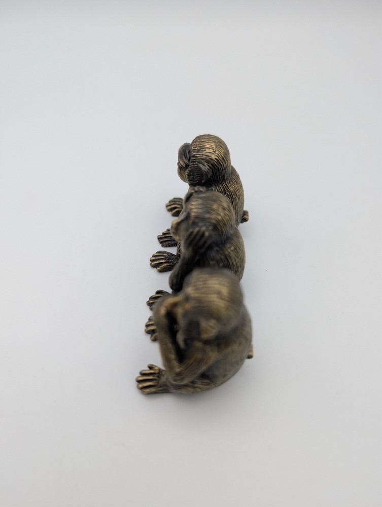 Impulse Bronzetone Metal Keepsake Box Three Monkeys