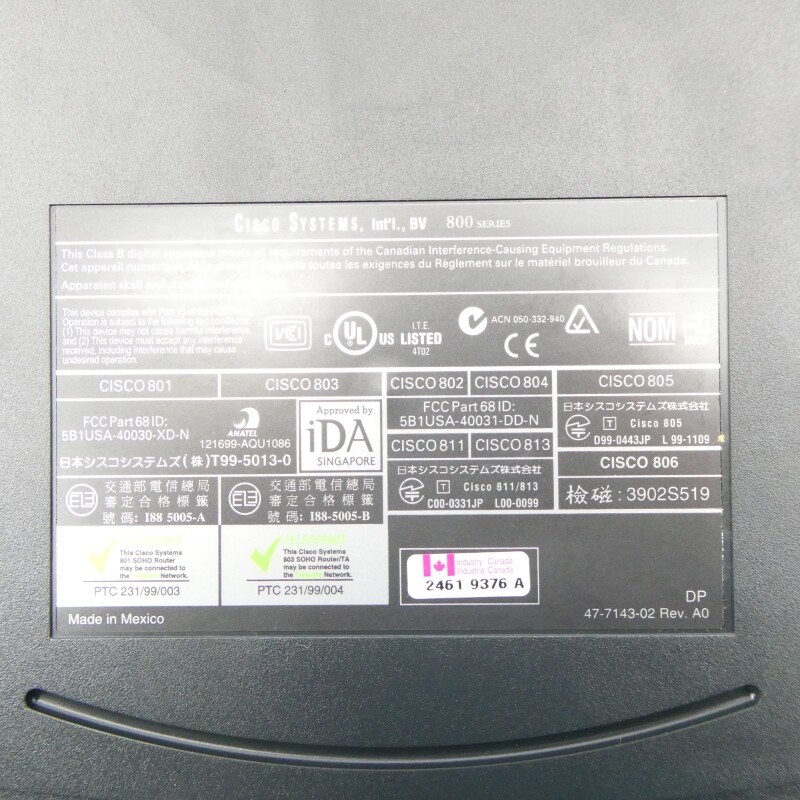 CISCO SYSTEMS CISCO801 NSNP