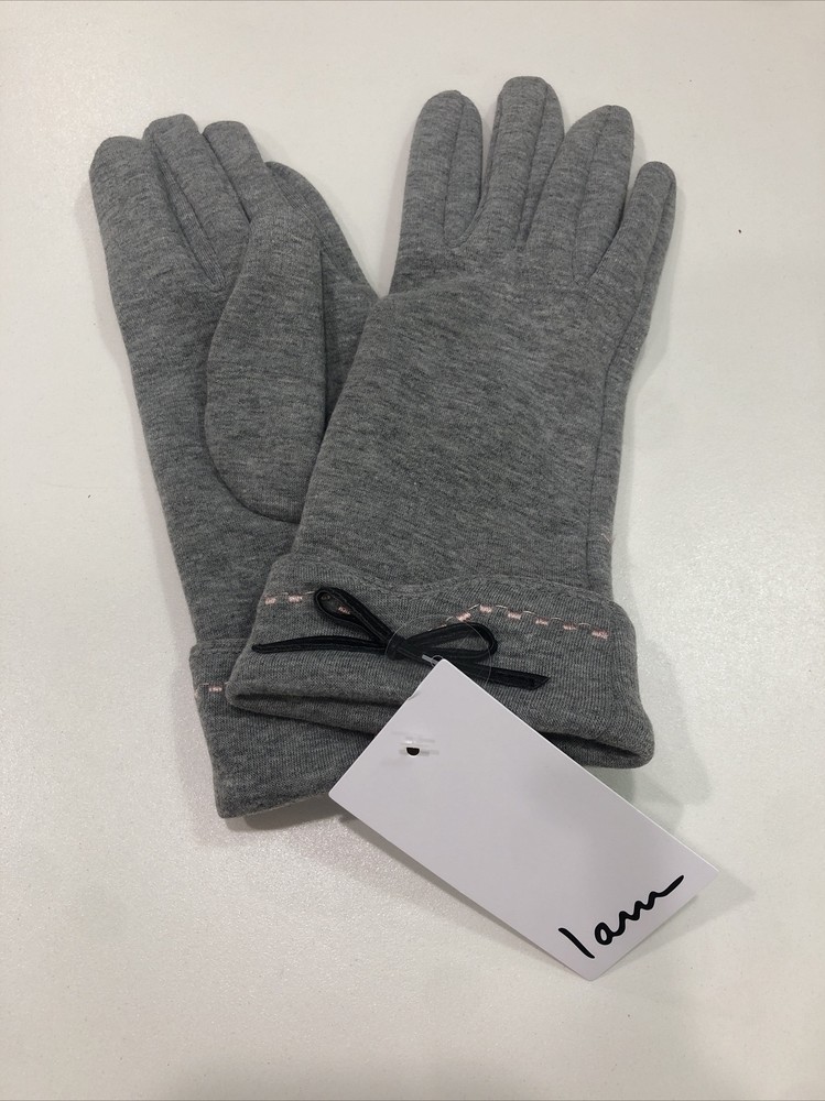 I Am Grey Pink Accent Cuffed Gloves