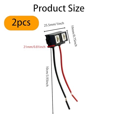 2Pcs H7 Headlight Adapter Socket, Right Angle Ceramic Bulb Plug Connector Black