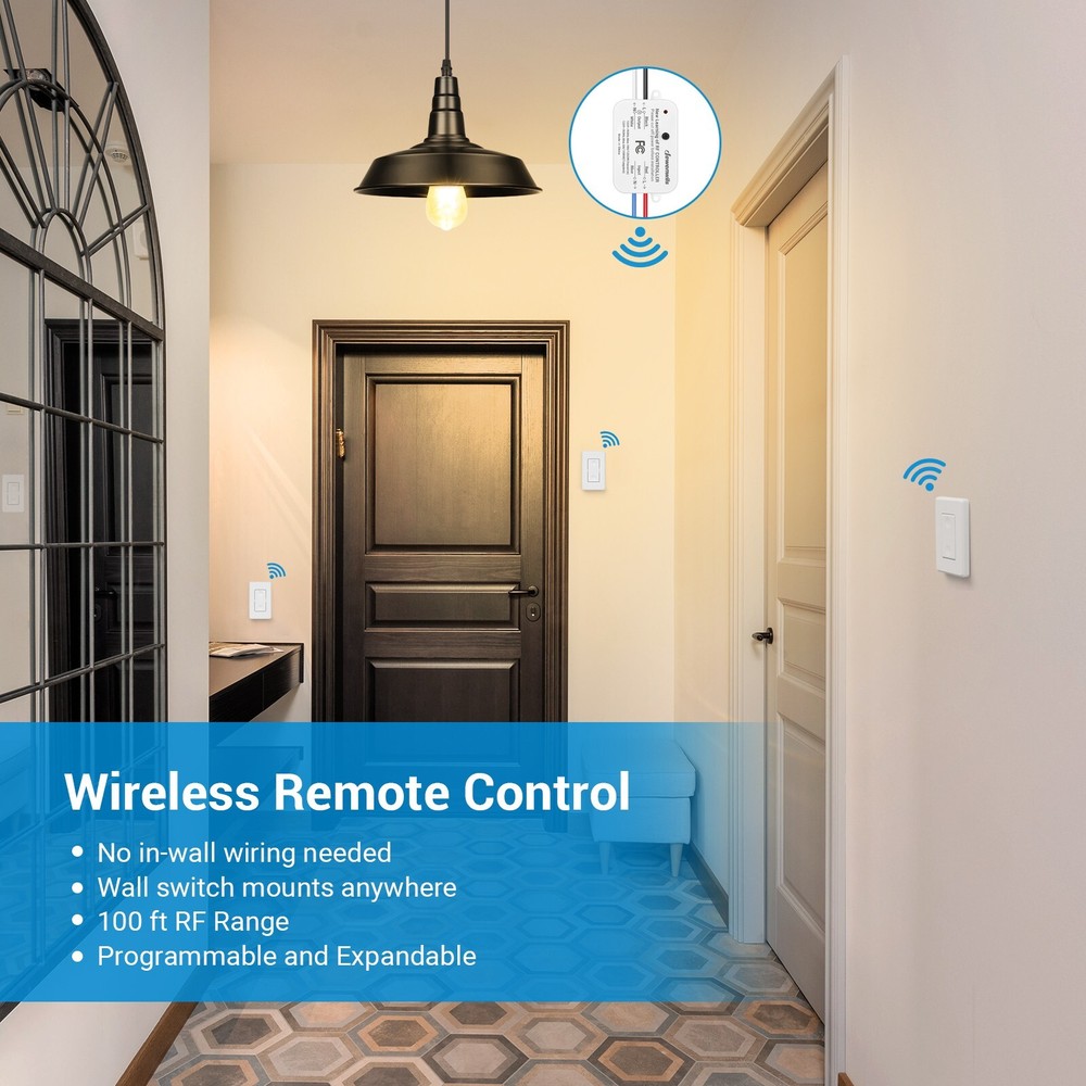 DEWENWILS Wireless Wall Light Switch Kit, No WiFi Needed Remote Control Switch