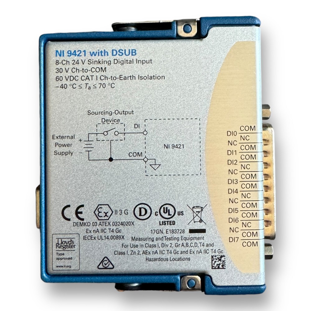 National Instruments NI 9421 8-Ch,Digital Input, Sinking Module Dsub