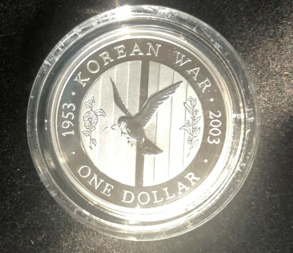 2003 Australia $1 Korean War Commemorative Silver Dollar