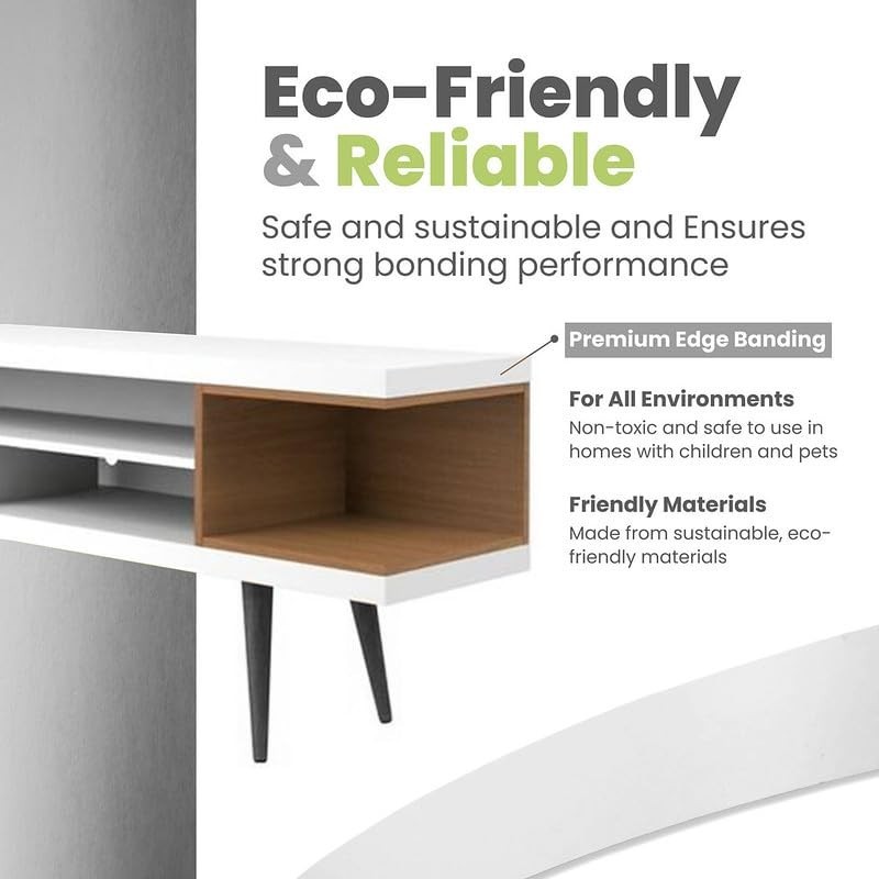 Polyester Melamine Edge Banding White 3/4x50ft Flexible Durable Easy Application