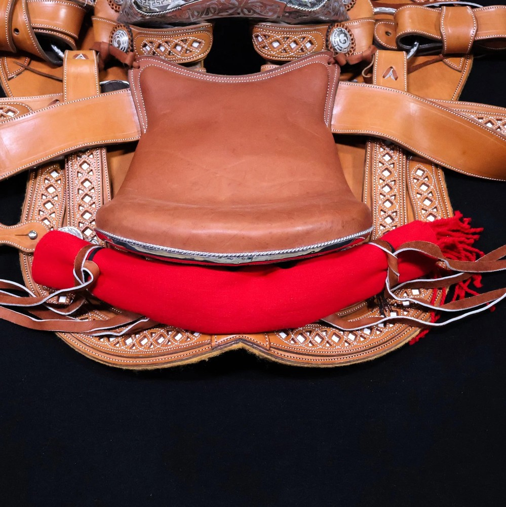 Blank Red Charro Mexican Saddle Sarape