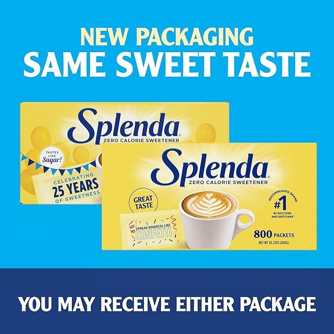 SPLENDA Zero Calorie Sweetener Value Pack, 800 Count Packets