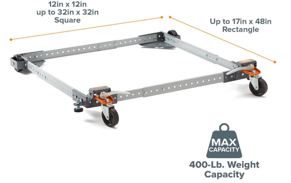 Bora PM-1000 adjustable base moves heavy tools easily and stably