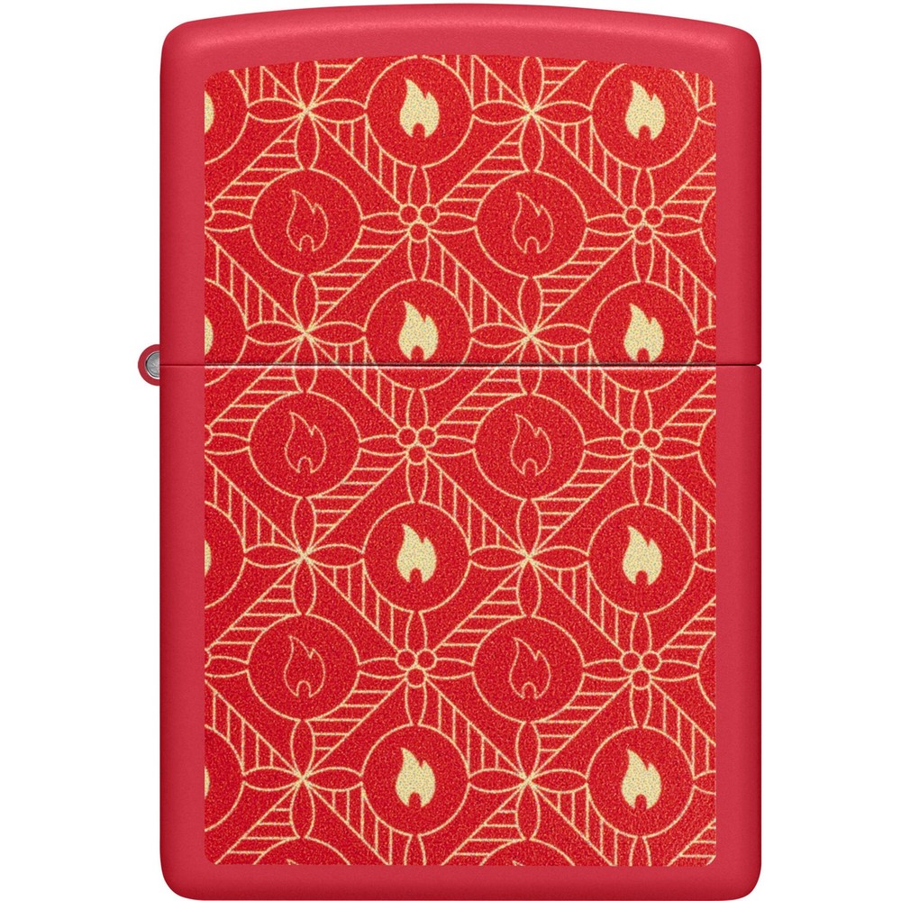Zippo Windproof Lighter Color Image 233 Flame Pattern Design Red Matte 46951