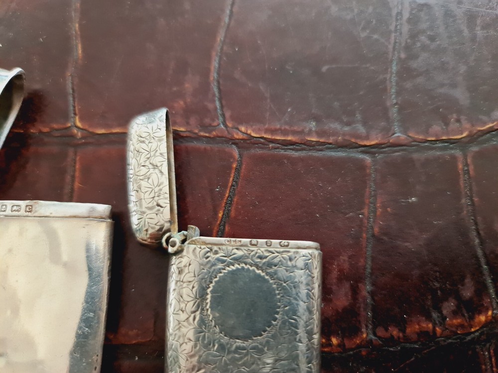 Antique Hallmarked Silver Vesta Cases Victorian X 2