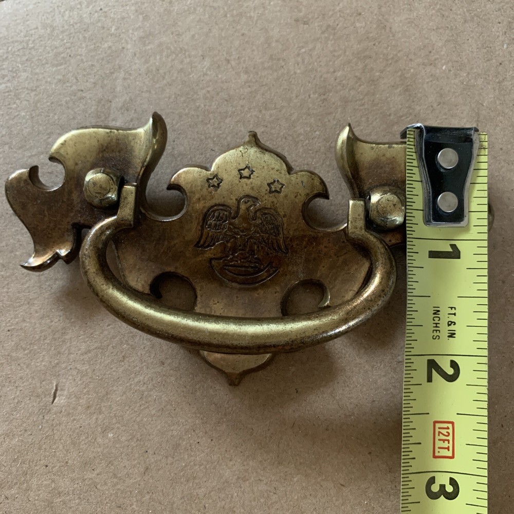 Bald Eagle Brass Antique Hardware Colonial Chippendale Drawer Pull 2,5”center K4