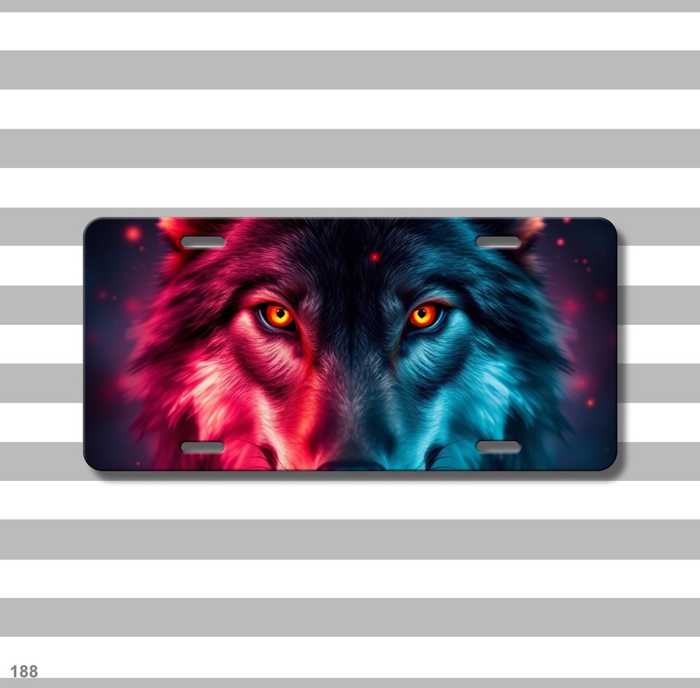 Unique Wolf License Plate Personalized Front Plate Birthday Gift
