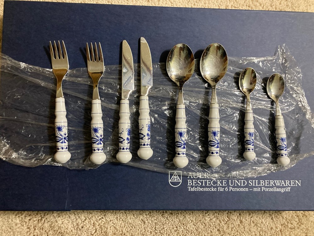 German silverware with porcelain handle