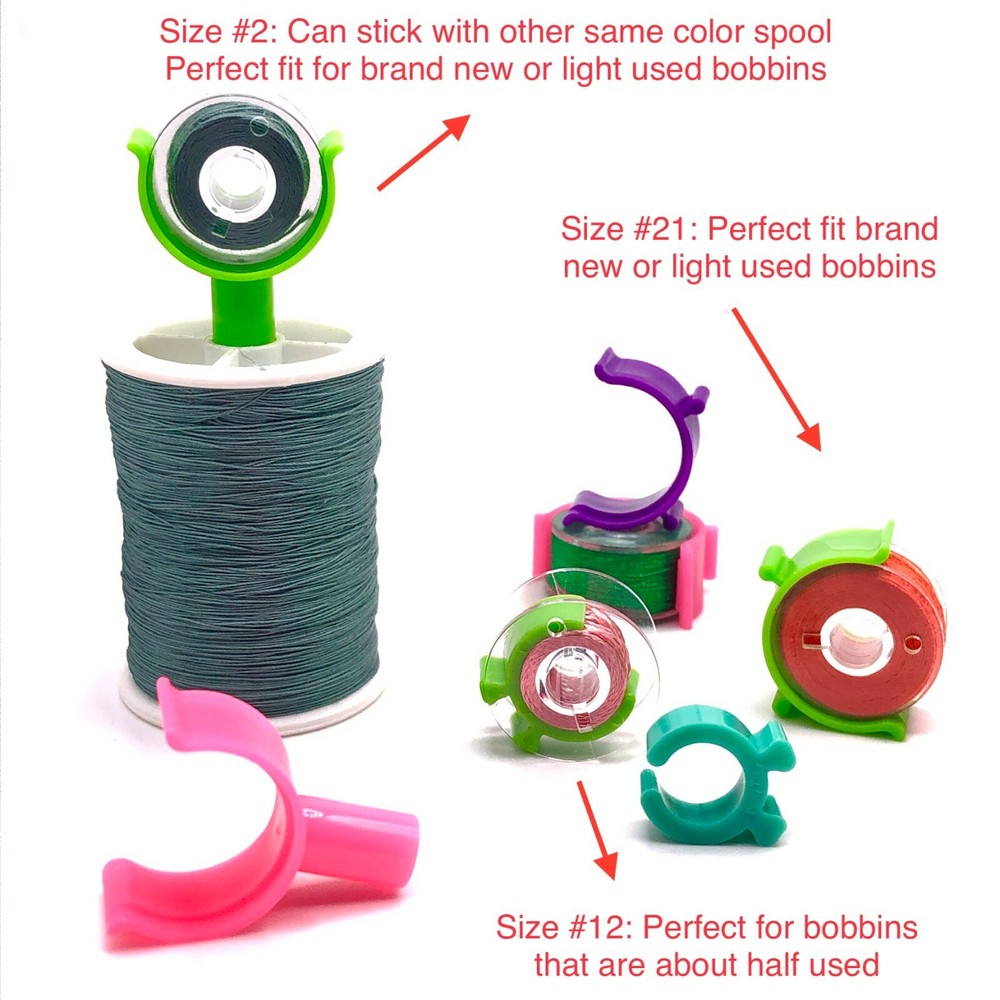 PeavyTailor 60 Pcs/Colors Prewound Sewing Bobbins (40 Weight Polyester Thread)